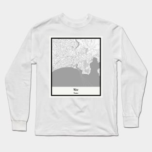 Map of Nice - France Long Sleeve T-Shirt